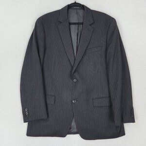 Michael Kors Jacket Mens 41R Black Pinstripe Wool Two Button Blazer Suit Coat